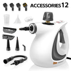 Redhut [2026] Handheld Pressurized Multifunctional Steam Cleaner, equipped with 12 accessories, powerful and efficient.